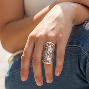 ✨️Sterling Silver Flower of Life Statement Ring